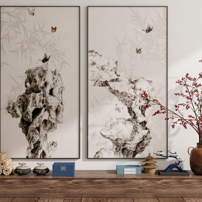 现代新中式侘寂中古风装饰画挂画