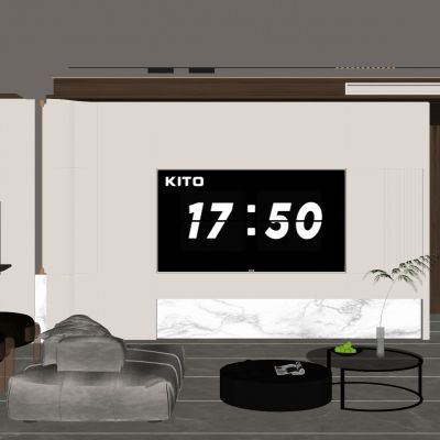 意式 轻奢风 长城板 内嵌电视 悬浮顶 电视玄关一体柜