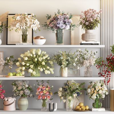 现代花瓶花卉组合