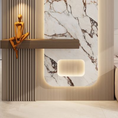 意式 简约风 弧形灯带 雕塑 吊灯 端景 玄关