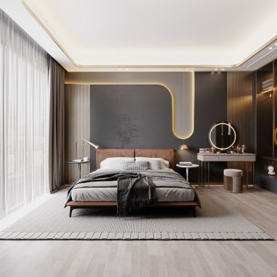 现代意式轻奢卧室