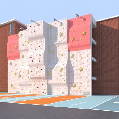 现代校园 攀岩墙 3D模型