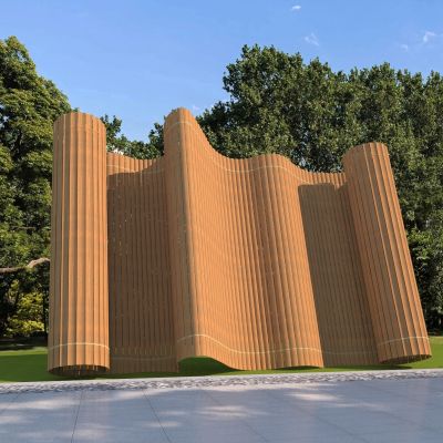 新中式书卷雕塑小品