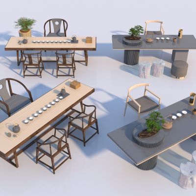 新中式茶桌椅组合