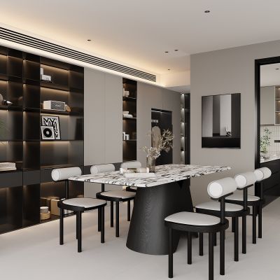 黑白灰餐厅 现代餐厅