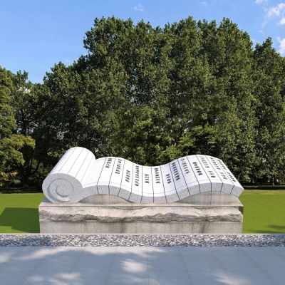 现代书卷雕塑小品 