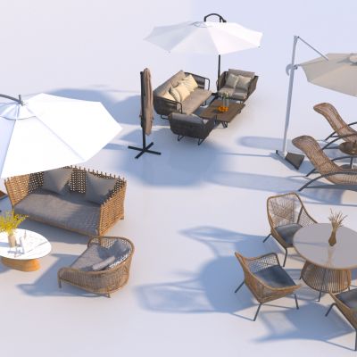 现代户外休闲桌椅组合 