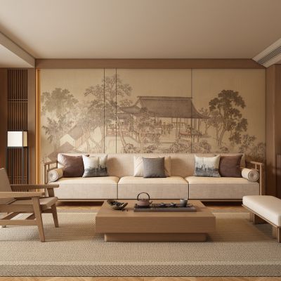 宋式新中式客厅 沙发