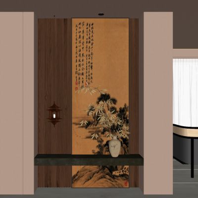 宋式 禅意 造景 端景 国风画 宫灯 格栅板 玄关