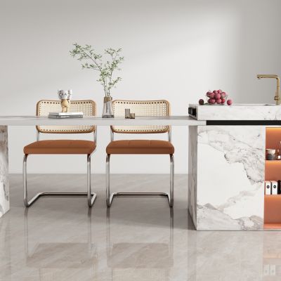 现代岛台餐桌椅