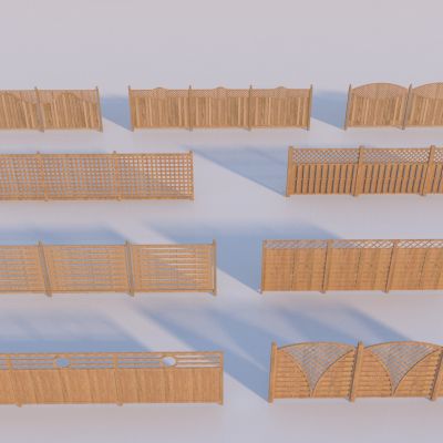 现代庭院木围栏 栅栏
