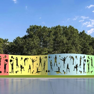 现代运动镂空景墙 