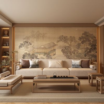 宋式新中式客厅 沙发