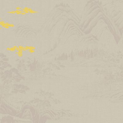 高清新中式亭台楼阁线条肌理背景墙壁画3D贴图