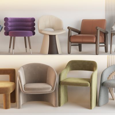 现代单人沙发组合