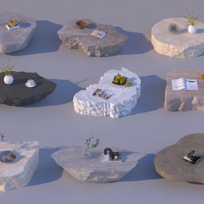 新中式石头茶几组合