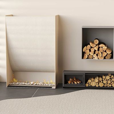 壁炉背景墙 现代壁炉 柴火 电子壁炉