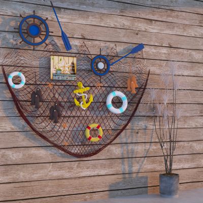 现代地中海墙饰挂件 渔网墙面挂件