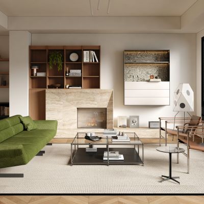 现代中古家居客厅 横厅 小户型  高级灰客厅