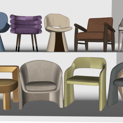 现代单人沙发组合