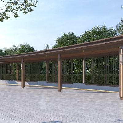 新中式景观廊架