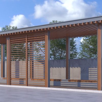 新中式景观廊架