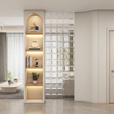 现代奶油风玄关过道 隔断