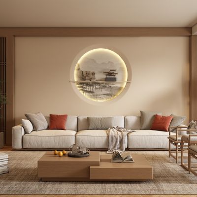 新中式宋式客厅 沙发