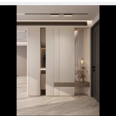 意式 轻奢风 弧形造型 端景柜 悬浮顶 端景 玄关