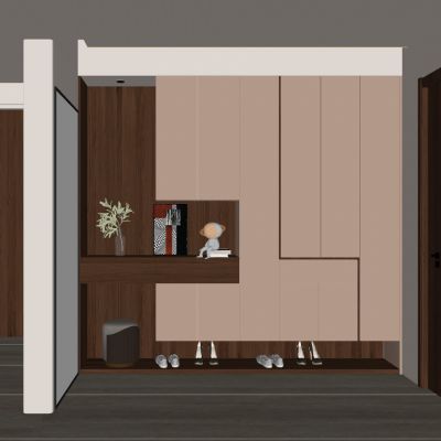 意式 中古风 几何造型 端景柜 鞋柜 悬浮柜 玄关
