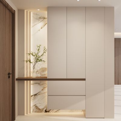 意式 奶油风 斯卡帕叠级 奢石 端景柜 玄关