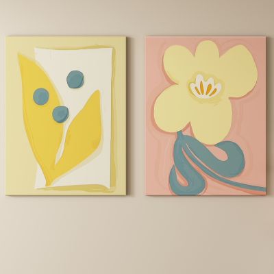 现代奶油风抽象装饰画 挂画