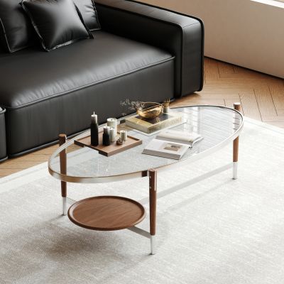 现代复古茶几 玻璃茶几 金属茶几 椭圆茶几  实木茶几 
