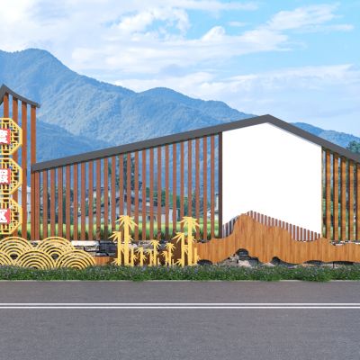 新中式乡村文化景墙