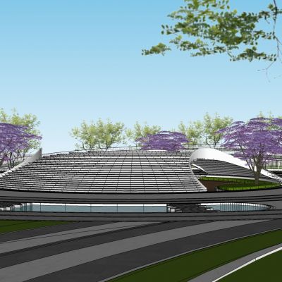 现代市政体育运动公园沿街市民健身广场景观街头口袋景观带公园