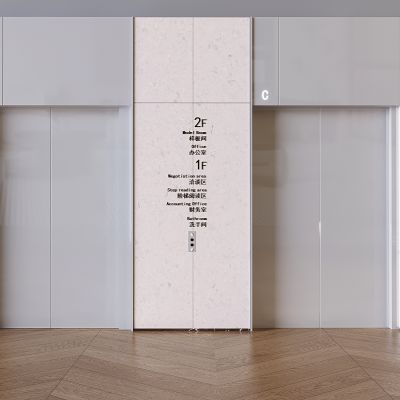 现代电梯间 电梯门 升降梯 写字楼电梯