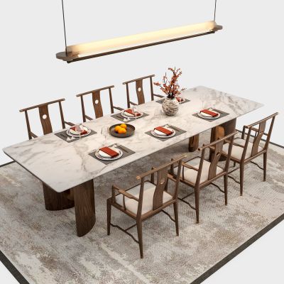 新中式餐桌椅组合