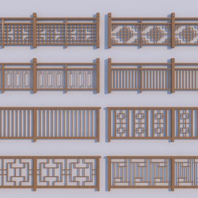 新中式木栏杆 栅栏