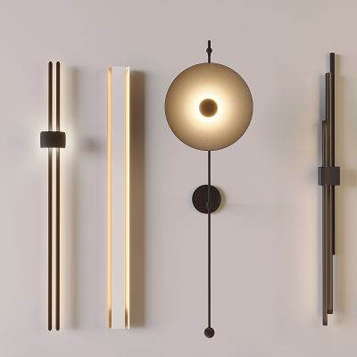  现代壁灯组合 圆盘壁灯  长条壁灯 客厅壁灯 