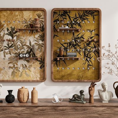 现代复古侘寂中古风挂画墙饰装饰画组合