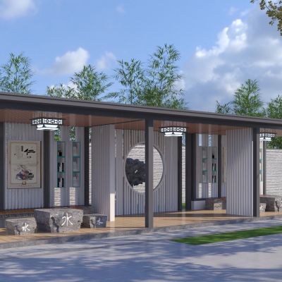 新中式景观廊架