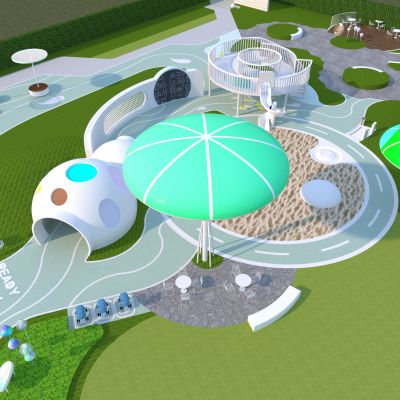 现代奶油景观公园