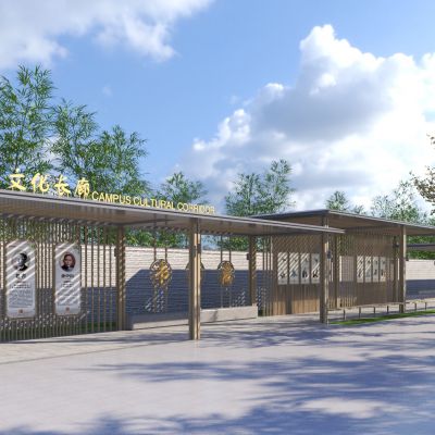 新中式廊架 文化长廊 