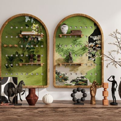 现代复古侘寂中古风挂画墙饰装饰画组合