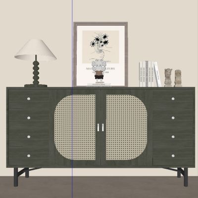 现代中古风玄关柜 边柜