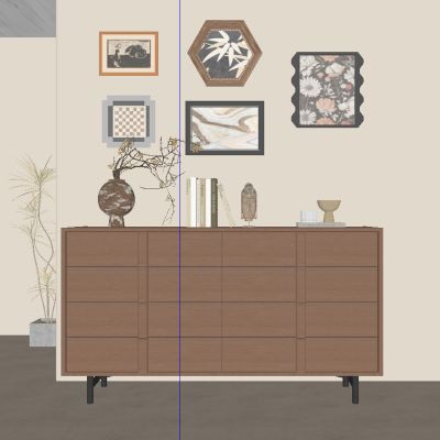 现代中古风玄关柜 边柜