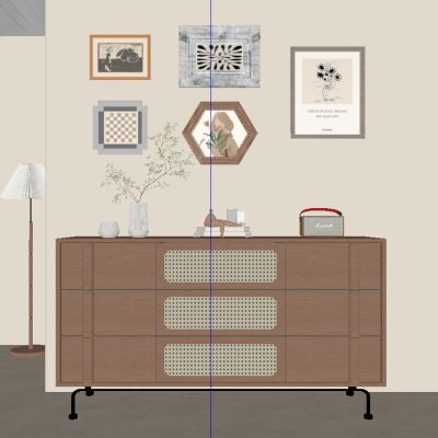 现代中古风玄关柜 边柜