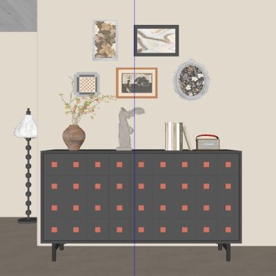 现代中古风玄关柜 边柜