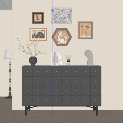 现代中古风玄关柜 边柜