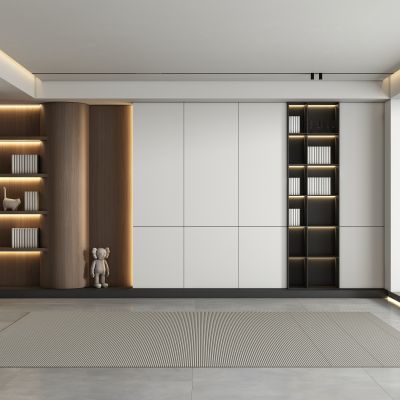 现代书房 背景墙